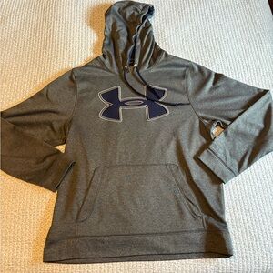 Under Armour Charcoal Hoodie with Navy Logo